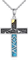 wholesale 925 Sterling Silver Natural Turquoise Mountain Pendant Necklaces for Men & Women-0-0