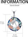 wholesale TOUPOP Hummingbird/dragonfly/butterfly/bee Necklace 925 Sterling Silver Rose Flower Insect Pendant Blue Circle Crystal Jewelry Christmas Gifts For Women -0-5