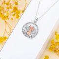 wholesale 925 Sterling Silver Angel and Dragon Design Pendant Necklace for Women-0-2