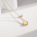 wholesale 925 Sterling Silver Gold Plated Heart & Pearl Charm Pendant Necklace-0-2