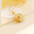 TOUPOP 10K Gold Rose Urn Necklace For Ashes, Custom Engraving Memorial Jewelry-0-2