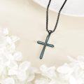 wholesale Sterling Silver Cross Necklace with Sea Turtle Pendant-0-3