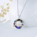 wholesale 925 Sterling Silver Rainbow Crystal Mama Bear Pendant Necklaces for Women - Mother's Day Gifts-0-1