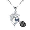 TOUPOP 925 Sterling Silver Dolphin Pendant I Love You 100 Languages Necklace-0-0