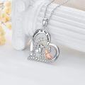 wholesale TOUPOP Sterling Silver Pigeon Necklace Heart Pendant Forever In My Heart Mother And Daughter Necklace For Women Friends Mother's Day -0-3