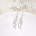 wholesale 925 Sterling Silver Celtic Knot Pearl Drop Dangle Earrings with Leverbacks-0-2