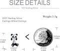 wholesale 925 Sterling Silver Panda Bear Stud Earrings for Women - Cute Animal -0-3