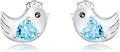 wholesale 925 Sterling Silver Blue Crystal Bird Stud Earrings for Women Gift Ideas-0-0