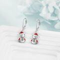 wholesale 925 Sterling Silver Santa Claus Dangle Earrings with Red Hat and Scarf - Christmas s for Women-0-3