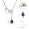 wholesale 925 Sterling Silver Infinity Pendant Necklace With Blue Stone-0-1