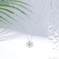 wholesale 925 Sterling Silver Snowflake Pendant Double Chain Necklaces for Women Gifts-0-2