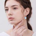 wholesale 925 Sterling Silver Teardrop Moonstone & Cubic Zirconia Leverback Earrings-0-2