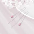 wholesale 925 Sterling Silver Teardrop Pink Stone Earrings-0-4