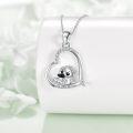 wholesale 925 Sterling Silver Love You Forever Penguin Heart Pendant Necklace Gift for Women-0-1