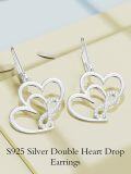 wholesale 925 Sterling Silver Infinity Heart & Cross Dangle Drop Leverback Earrings for Women-0-4
