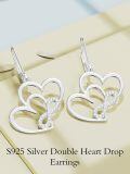 wholesale 925 Sterling Silver Infinity Heart & Cross Dangle Drop Leverback Earrings for Women-0-4