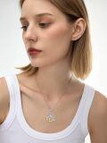 wholesale 925 Sterling Silver Softball Heart Cross Pendant Necklace for Women-0-4