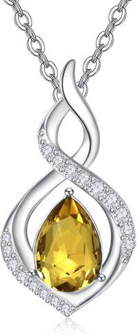 wholesale 925 Sterling Silver Infinity Birthstone Necklace for Women Mom Wife Mother s Day Gift-11 Nov