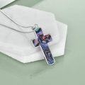wholesale 925 Sterling Silver Tree of Life Abalone Shell Inlay Cross Pendant Necklace for Women Men Christmas Gift-0-4
