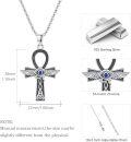 wholesale 925 Sterling Silver Egyptian Ankh Eye Of Horus Cross Winged Blue Stone Pendant Necklace For Men & Women-0-5