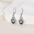 wholesale 925 Sterling Silver Drop Earrings Blue Moonstone Celtic Knot Platinum Plated For Women-0-14