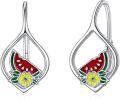 wholesale 925 Sterling Silver Watermelon Flower Drop Dangle Leverback Earrings for Women-0-0