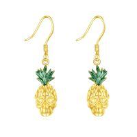wholesale 925 Sterling Silver Pineapple Skull Dangle Earrings Wholesale For Women-skull pineapple earrings
