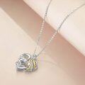 wholesale 925 Sterling Silver Double Heart with Woman and Child Pendant Necklaces - Mothers Day Gifts for Mom & Daughter-0-4