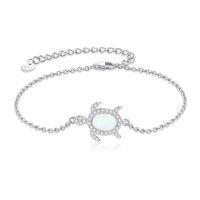 wholesale 925 Sterling Silver Turtle Bracelet With Opal And Zircon Accents-opal