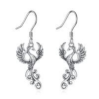 wholesale 925 Sterling Silver Vintage Phoenix Dangle Earrings for Women Gothic  Idea-Phoenix