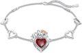 wholesale 925 Sterling Silver Angel Heart Garnet Anklet for Women-0-0
