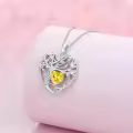 TOUPOP Sterling Silver Citrine Irish Celtic Tree Of Life Pendant Necklace-0-4