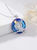 TOUPOP Sterling Silver Crystal Animal Necklace Turtle Elephant Dolphin Gift-0-1