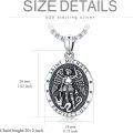 wholesale S925 Sterling Silver Saint Necklace St Michael Necklace For Men St Michael Medal Religious Protection Pendant For Men Women -0-5