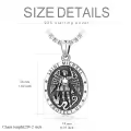 TOUPOP Sterling Silver St Michael Necklace Religious Protection Pendant-0-5