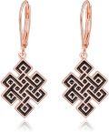 wholesale Rose Gold 925 Sterling Silver Endless Knot Drop Earrings for Women - Unique  Idea-0-0