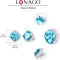 wholesale 925 Sterling Silver CZ Simulated Birthstone Sparkle Halo Square Stud Earrings-0-5