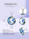 wholesale 925 Sterling Silver Blue Opal Sea Horse & Starfish Charm Pendant Necklace-0-3