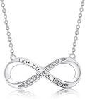 wholesale 925 Sterling Silver I Love You Mom Forever CZ Infinity Pendant Necklace 45cm Chain  for Mother's Day Birthday Christmas Anniversary Present Idea-0-0