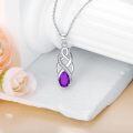 wholesale Sterling Silver Birthstone Celtic Knot Pendant Necklace-0-3