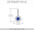 wholesale 925 Sterling Silver Blue Sapphire Halo Sunburst Oval Stud Earrings for Women-0-3