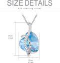 wholesale 925 Sterling Silver Austrian Crystal 12 Birthstone Heart Pendant Necklace for Women-0-5