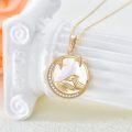 wholesale 14K Gold Mother-of-Pearl Moon & Stars Wave Pendant Necklace for Women-0-3
