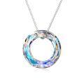 wholesale 925 Sterling Silver Crystal Circle Pendant Necklace For Women-0-0