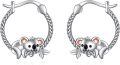 wholesale 925 Sterling Silver Adorable Axolotl Huggie Hoop Earrings for Women Girls  48x36mm-0-1
