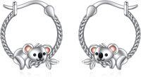 wholesale 925 Sterling Silver Koala Bear Hoop Earrings - Adorable Animal  for Her-koala earrings