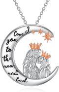 wholesale 925 Sterling Silver Moon & Stars Necklace Gift for Mom Nana Mother Daughter Birthday Christmas-0-0
