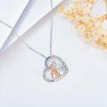 wholesale 925 Sterling Silver Heart Pendant with Mother and Child Design Forever My Friend Always Jewelry for Women Girls Gift-0-2