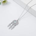 wholesale 925 Sterling Silver Celtic Knot Dreamcatcher Pendant Necklace With Moonstone-0-3