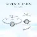TOUPOP Sterling Silver Blue Crystal A-Z Letter Bracelet Gift-0-5